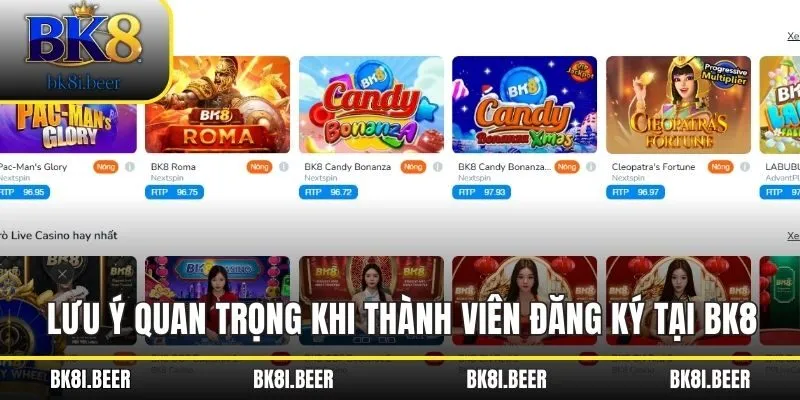 Lưu ý quan trọng khi thành viên đăng ký tại BK8 Lưu ý quan trọng khi thành viên đăng ký tại BK8